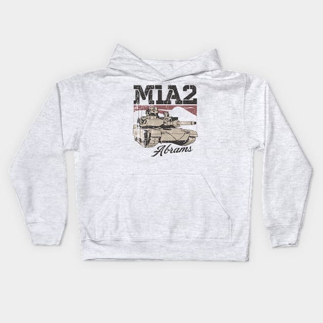 M1A2 Abrams - American Desert Storm Tank Kids Hoodie by Distant War